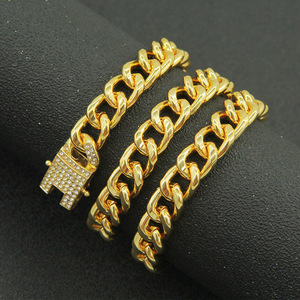 สร้อยคอคิวบาแบบมันเงา สไตล์เทรนดี้สำหรับผู้ชาย ดีไซน์กระดุมเต็มหัว แนวพังก์ ลุคจักรยานยนต์ พร้อมจี้ตกแต่ง Tanjing - Product Image 2