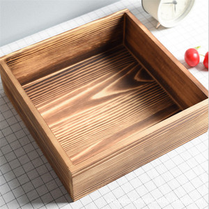 Wooden storage box, lidless, lacquered wood box, household organizer <b>basket</b>, fruit and vegetable storage <b>basket</b>, - Product Image 3
