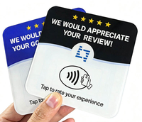 Carte intelligente RFID/NFC en acrylique personnalisée, étanche, avec code QR, programmable et réutilisable pour les avis sur les réseaux sociaux et les entreprises