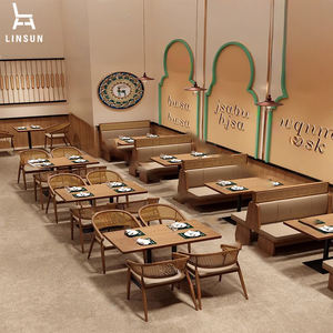 Muebles de Restaurante Comerciales Personalizados, Conjuntos de Mesa y Sillas, Sofás de Cuero y Sillas de Ratán <span class=keywords><strong>para</strong></span> Cafetería ST025 - Product Image 4