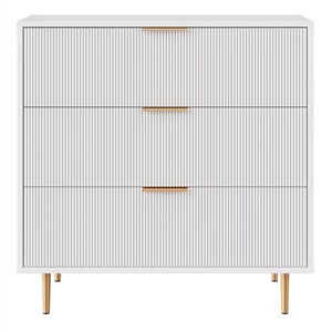 European Style 6 Drawer <b>Chest</b> Of Drawers White With Wood Legs <b>Storage</b> Bedroom Furniture - Product Image 3