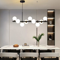 Lampe suspendue rectangulaire en métal pour cuisine et restaurant, blanc, décoration de luxe pour la maison, design minimaliste, lustre moderne en verre