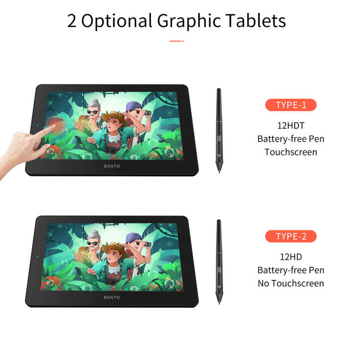 BOSTO BT-12HDポータブル11.6インチHD H-IPS LCDグラフィックス描画 