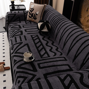 Chenille <b>Sofa</b> <b>Cover</b> 71x134inch Geometric Pattern Plush All Season Pet Proof - Product Image 1