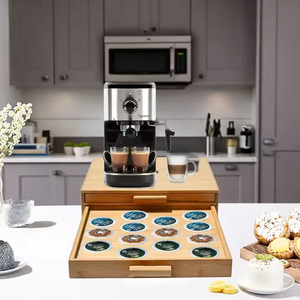 <span class=keywords><strong>Support</strong></span> de capsule de dosette de café <span class=keywords><strong>Nespresso</strong></span> en bois de bambou et <span class=keywords><strong>support</strong></span> de <span class=keywords><strong>machine</strong></span> à café de type debout avec tiroir pour l'installation de cuisine - Product Image 2