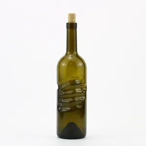 750毫升装饰独特的天使手形葡萄酒饮料玻璃瓶