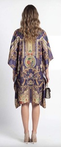 Robe tunique longue en viscose pour femmes africaines, style kaftan, coupe décontractée, poncho kimono, finition soyeuse, style bohème, idéale pour les vacances et les centres de villégiature - Product Image 3