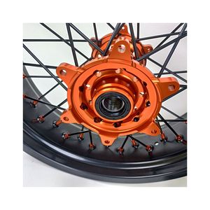 Kit de Ruedas de Radios para Motocicleta <span class=keywords><strong>KTM</strong></span> <span class=keywords><strong>EXC</strong></span> <span class=keywords><strong>250</strong></span> Años 2020 con Buje Anodizado Naranja para Motocross - Product Image 4