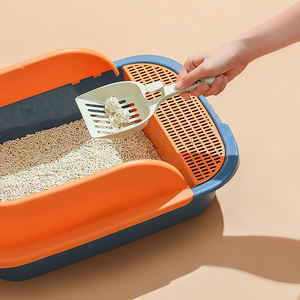 Toilette pour chat personnalisée en gros Boîte à <span class=keywords><strong>litière</strong></span> pour chat en plastique épais pour animaux de compagnie Boîte à sable durable pour chaton Toilette pour chat - Product Image 6