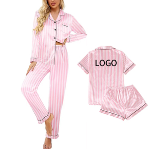 Robe de chambre en satin personnalisée avec logo, longue robe de mariée en soie, kimono, peignoir pour mariée et demoiselles d'honneur, tenue de détente pour fête de mariage estivale, pyjama pour femmes - Product Image 1