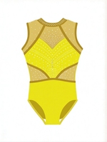 Justaucorps de gymnastique sur mesure, sans manches, col montant, en maille entièrement orné de strass, avec pierres AB, design Mystique personnalisable