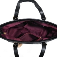 Ensemble sac à main et portefeuille de luxe pour femme en cuir PU souple et toile avec fermeture éclair
