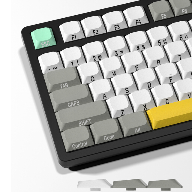 XVX LOW Profile English Keycaps Slope Low Profile Mechanical Keyboard PBT Side-Printed Colorful Cute Gaming DIY Customized