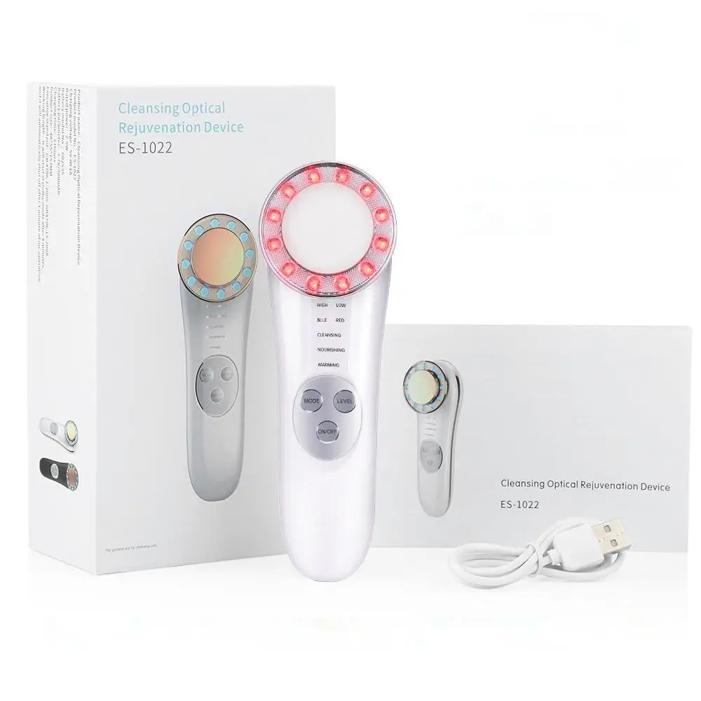 LED Photon Ultrasonic Face Lifting Wrinkle Remover Anti Aging Skin Tightening Beauty Device Facial Massager