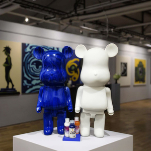 Figurines d'art fluide 27/35/50cm, Ornements en forme de briques d'ours pour la décoration intérieure, <span class=keywords><strong>Peinture</strong></span> <span class=keywords><strong>acrylique</strong></span> fluide DIY pour ours - Product Image 2