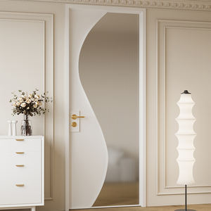 ประตูทางเข้าห้องน้ำทำจากกระจกอลูมิเนียมฝ้าดีไซน์ทันสมัย - Product Image 2