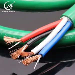 Fiche banane Fil Lignes YIVO XSSH Audio HIFI DIY Salut-fin Bouclier OD 18mm HIFI Pur Cuivre 4 Core Haut-Parleur Câble pour Connecteur