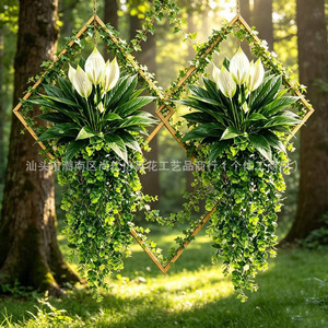 Shangyi Artificial Peace Lily <b>Eucalyptus</b> Vine Green Plant Bouquet 30cm-190cm Plastic Natural Style Decoration - Product Image 5