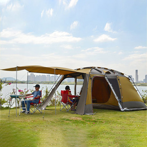 Customized camping tunnel <b>tent</b>, outdoor thickened rainproof family <b>tent</b>, portable one-bedroom one-living-<b>room</b> automatic quick-op - Product Image 1