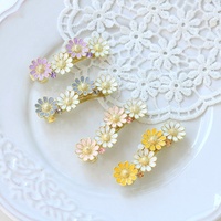 Barrette à cheveux printanière en émail doux motif marguerite, pince à cheveux fleurie multicolore en strass pour femmes et filles, accessoires capillaires quotidiens