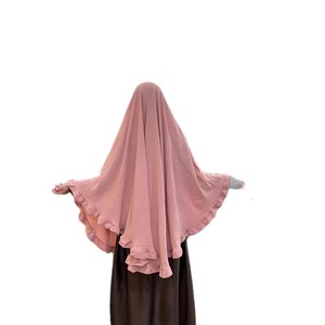Khimar di Lusso con Orlo a Balze per Donne, Hijab Lungo, Abito Islamico da <span class=keywords><strong>Preghiera</strong></span>, Niqab Modesto di Dubai, Sciarpa Abaya, Copricapo Musulmano per la <span class=keywords><strong>Preghiera</strong></span> - Product Image 6