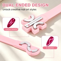 BQAN Bâtonnet magnétique double extrémité en forme de S pour effet œil de chat, outil magnétique puissant pour vernis gel 3D œil de chat et nail art