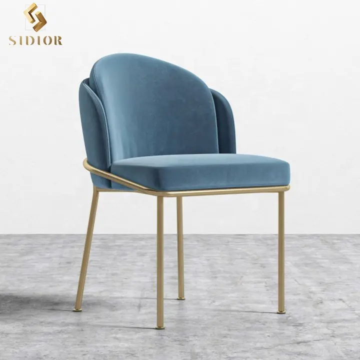 Modern luxury nordic dinner chairs for hotel villa dinner restaurant velvet dining room chairs for kitchen coffee cafe table
