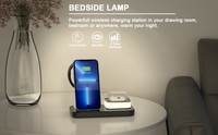 Station de charge sans fil magnétique à charge rapide 15W LED pliable 4-en-1 pour iPhone, iWatch et écouteurs