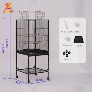 Cage <span class=keywords><strong>à</strong></span> oiseaux en métal de haute qualité avec roulettes, support stable et fenêtre d'alimentation, idéale pour l'usage quotidien comme <span class=keywords><strong>maison</strong></span> pour animaux de compagnie - Product Image 1