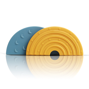 BPA miễn phí tùy chỉnh mềm Silicone bé Teether trăng đồ chơi cho trẻ sơ sinh trẻ sơ sinh nhai nhẹ nhàng cầu vồng mọc răng Chuỗi vòng Rattle - Product Image 2