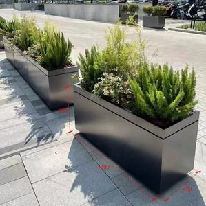 Maceta de acero inoxidable para flores, soporte decorativo para plantas al aire libre no tóxico para balcón, Patio, arreglo de espacio habitable cuadrado - Product Image 2