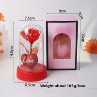 Ornamen Bunga Mawar Emas Akrilik Plastik Mini Modern Bercahaya, Hadiah Kreatif untuk Hari Valentine, Hari Guru, Hari Tanabata