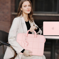 Étui pour ordinateur portable chaud de 15 à 16 pouces, housse rembourrée pour ordinateur portable compatible avec MacBook Pro 16, sac pour ordinateur portable matelassé avec poignée, motif floral