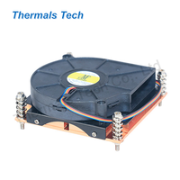Dissipateur de chaleur en cuivre pur avec ventilateur de puissance pour refroidisseur de processeur 1U 100W 115x1150 1155