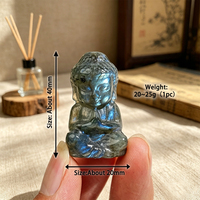 Natürliche Labradorit Geschnitzte Baby-Buddha-Statue Mini Edelstein-Buddha-Skulptur Spirituelle Kristall-Dekoration Geschenk für Großhandel