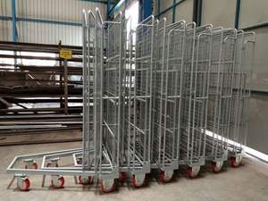 גבוהה באיכות מחסן בטיחות סופרמרקט מטען אחסון פלדה אבץ חוט רשת מתגלגל כלוב מזרן עגלה - Product Image 6