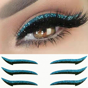 Autocollants pour les yeux Tiebeauty, paillettes bleues, autocollants adhésifs pour maquillage de scène, pour femmes - Product Image 1
