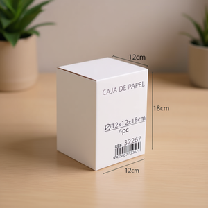 Ilan Paper <b>Box</b> 12x12x18cm White Folding 4pc <b>Pack</b> - Product Image 2