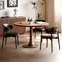 Chaise de salle à manger en bois massif non imprimé avec dossier mobile, finition vert forêt tropicale, mobilier de maison design vintage