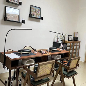 <b>Nail</b> Art Walnut <b>Table</b> American-style Household Vintage Desk Single or Double Person Simple Vacuum Cleaner for <b>Nail</b> Art <b>Table</b> - Product Image 6