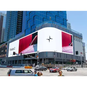 Painel Led 3D Display Outdoor Screen Advertising Billboard Building 90 Degree Curved Wall Panel Display Digital Signage