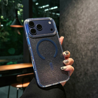 Coque de téléphone transparente à paillettes pour iPhone 17 Pro Max, compatible avec la charge sans fil, coque magnétique pour iPhone 16 15 14 13 12