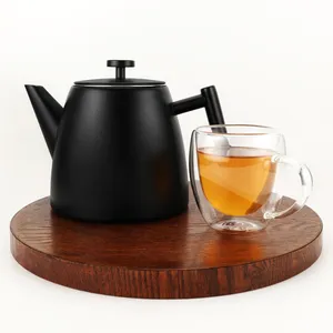 Pvd Stainless Steel Double Wall 350ML 600ML 1200ML Metal Manufacturer Teapot