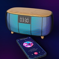 Nouvelle Enceinte Karaoké Multifonctionnelle Exclusive Transfrontalière avec Son Hi-Fi V5.3, Recharge Sans Fil, Horloge et Alarme de Bureau