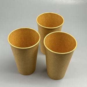 Gobelet en papier jetable enduit de PE Kraft, logo personnalisé, simple paroi, pour boissons chaudes et froides, vente en gros - Product Image 3