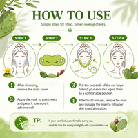 Masque liftant en V HALORINNA Cactus OEM au collagène hydrolysé et au rétinol pour un lifting physique, réduit le double menton et les poches, anti-affaissement
