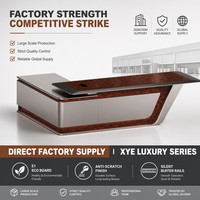 Aparador Ejecutivo Administrativo E1 MDF con Madera Natural Burl, Cristal Glaseado, LED Inteligente y Cerradura Mecánica, Mueble de Almacenamiento