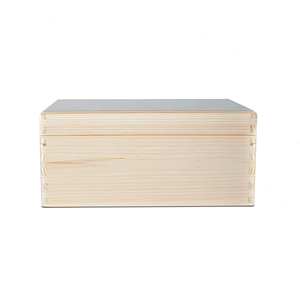 Không Sơn Lớn Nghệ Thuật Dân Gian Bằng Gỗ Hộp Lưu Trữ 30X20X14 Cm Thân Thiện Với Môi Loại Thông Mà Không Cần Xử Lý Với Nắp - Product Image 3