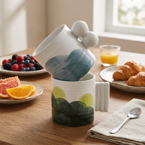 Chinese Style <b>Cute</b> Cartoon/Floral Pattern Pure Hand-painted Finland Personalized Underglaze Color Porcelain <b>Mug</b> Dishwasher - Product Image 1