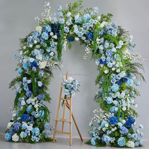 J144 Arco Floreale Artificiale con Rose Bianche, Rosse e Viola per Matrimoni, Decorazione Floreale da Giardino e Foresta Tropicale - Product Image 3